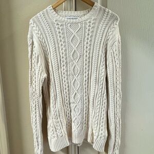 Elegant Cream Cable Knit Sweater